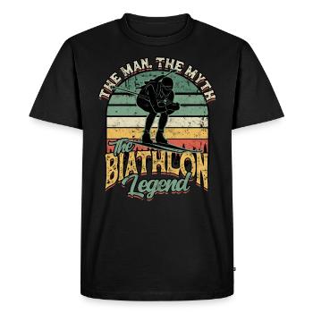 biathlon sport sports d'hiver ski cadeau disant lan - T-shirt Premium bio Homme - noir - Devant - Nico (187cm)