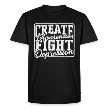 depression depressive sad idea unglückl - Men's Premium Organic T-Shirt - black - Front - Nico (187cm)