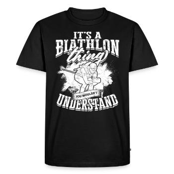 Biathlon Sport Winter Sports Ski Gift Quote Lan - Men's Premium Organic T-Shirt - black - Front - Nico (187cm)