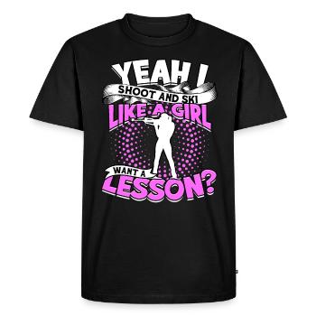 Biathlon Sport Winter Sports Ski Gift Quote Lan - Men's Premium Organic T-Shirt - black - Front - Nico (187cm)