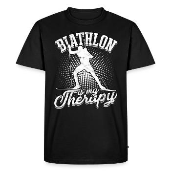 biathlon sport winter sports ski gift saying lan - Men's Premium Organic T-Shirt - black - Front - Nico (187cm)
