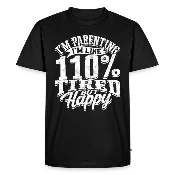 cadeau parents mère idée cadeau père famille - T-shirt Premium bio Homme - noir - Devant - Nico (187cm)
