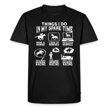 courses de chevaux équitation cavalier cadeau g - T-shirt Premium bio Homme - noir - Devant - Nico (187cm)