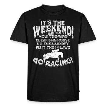 courses de chevaux équitation cavalier cadeau g - T-shirt Premium bio Homme - noir - Devant - Nico (187cm)