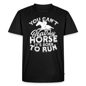 courses de chevaux balade à cheval chevaux cavalier cadeau g - T-shirt Premium bio Homme - noir - Devant - Nico (187cm)