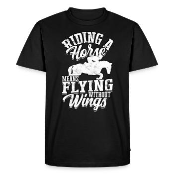 courses de chevaux balade à cheval chevaux cavalier cadeau g - T-shirt Premium bio Homme - noir - Devant - Nico (187cm)