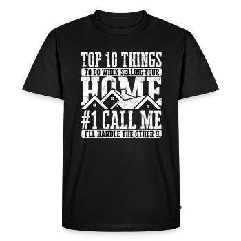 agent immobilier agent immobilier cadeau cadeau - T-shirt Premium bio Homme - noir - Devant - Nico (187cm)