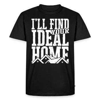 agent immobilier agent immobilier cadeau cadeau - T-shirt Premium bio Homme - noir - Devant - Nico (187cm)