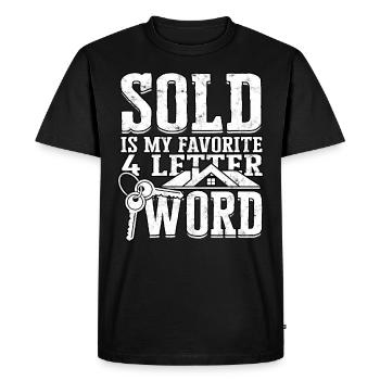 agent immobilier agent immobilier cadeau cadeau - T-shirt Premium bio Homme - noir - Devant - Nico (187cm)