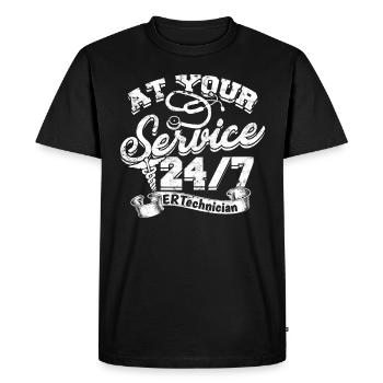 Service d’urgence Infirmière Hôpitaux hospitaliers - T-shirt Premium bio Homme - noir - Devant - Nico (187cm)