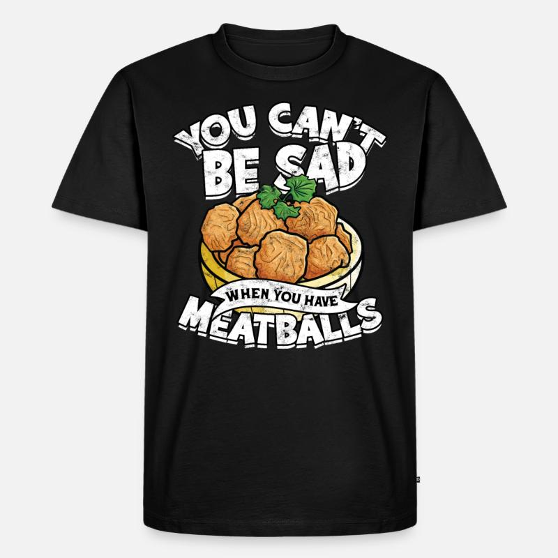 fleischklößchen essen spaghetti geschenk geschenki - Männer Premium Bio T-Shirt - Schwarz