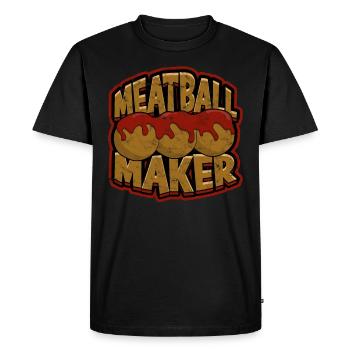 Meatballs Eat Spaghetti Gift Gift - Men's Premium Organic T-Shirt - black - Front - Nico (187cm)