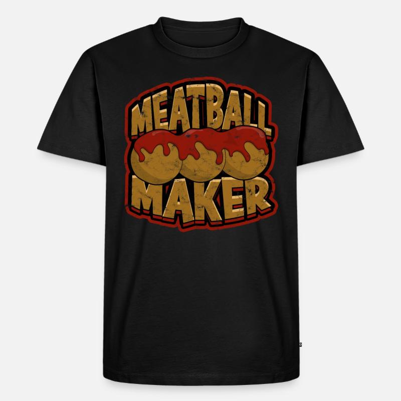 fleischklößchen essen spaghetti geschenk geschenki - Männer Premium Bio T-Shirt - Schwarz