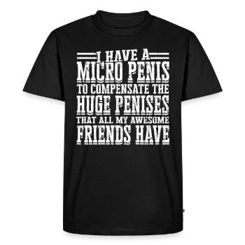 Micropénis Petit Pénis Sexe Cock Club Micro - T-shirt Premium bio Homme - noir - Devant - Nico (187cm)