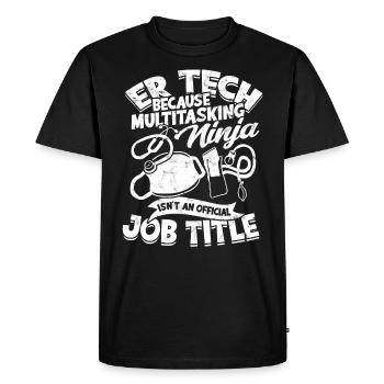 Service d’urgence Infirmière Hôpitaux hospitaliers - T-shirt Premium bio Homme - noir - Devant - Nico (187cm)