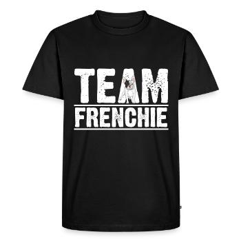 Dog Frenchie - Men's Premium Organic T-Shirt - black - Front - Nico (187cm)