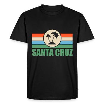 Surf en Californie Santa Cruz - T-shirt Premium bio Homme - noir - Devant - Nico (187cm)