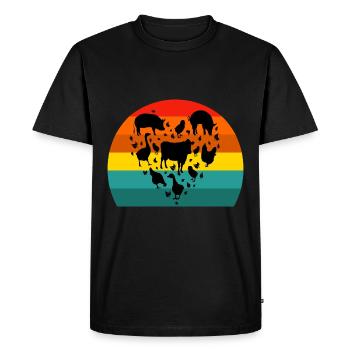 Retro vintage of farm animal, farming, farmer - Men's Premium Organic T-Shirt - black - Front - Nico (187cm)