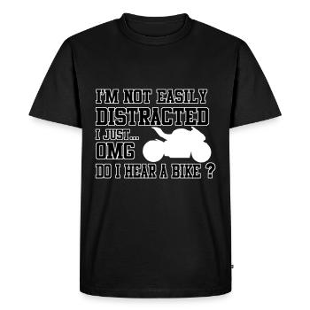 I'm not easily distrated motorbike - T-shirt Premium bio Homme - noir - Devant - Nico (187cm)