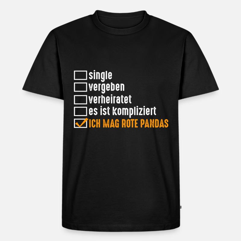 Roter Panda - Männer Premium Bio T-Shirt - Schwarz