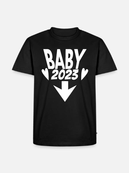Bébé 2023 Grossesse enceinte - T-shirt Premium bio Homme - noir