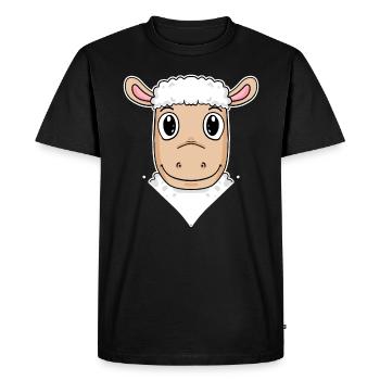 Illustration de moutons - T-shirt Premium bio Homme - noir - Devant - Nico (187cm)