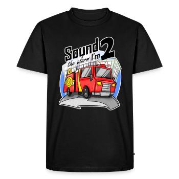 2 ans Jeune camion de pompiers voiture - T-shirt Premium bio Homme - noir - Devant - Nico (187cm)