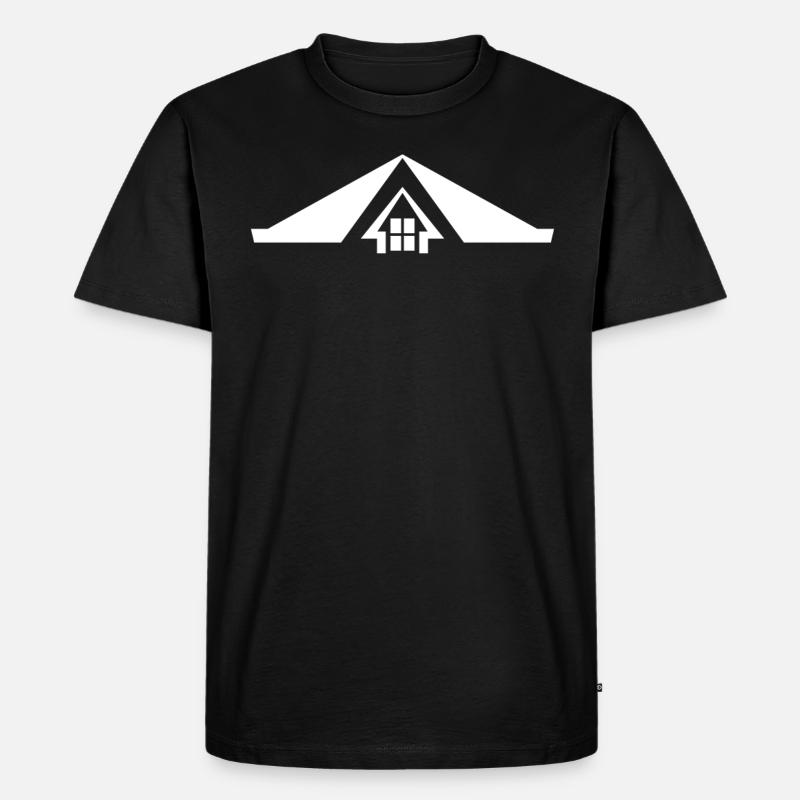 Haus Dach - Männer Premium Bio T-Shirt - Schwarz