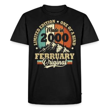 Cadeau D'anniversaire Février 2000 Vintage Rétro - T-shirt Premium bio Homme - noir - Devant - Nico (187cm)