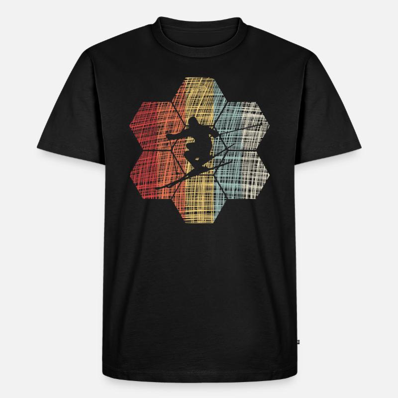 skiing - Männer Premium Bio T-Shirt - Schwarz