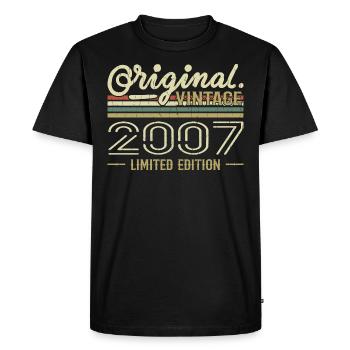 2007 Retro Birthday 2007 Original 2007 Vintage - Men's Premium Organic T-Shirt - black - Front - Nico (187cm)