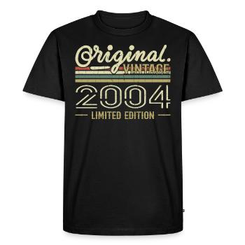 2004 Retro Anniversary 2004 Original 2004 Vintage - Men's Premium Organic T-Shirt - black - Front - Nico (187cm)