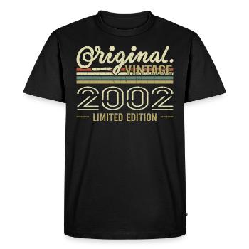 2002 Anniversaire Rétro 2002 Original 2002 Vintage - T-shirt Premium bio Homme - noir - Devant - Nico (187cm)
