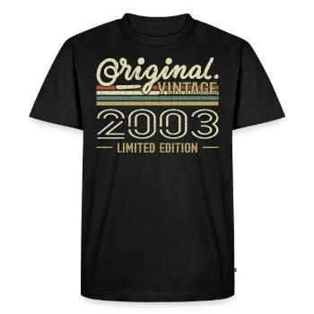 2003 Anniversaire Rétro 2003 Original 2003 Vintage - T-shirt Premium bio Homme - noir - Devant - Nico (187cm)