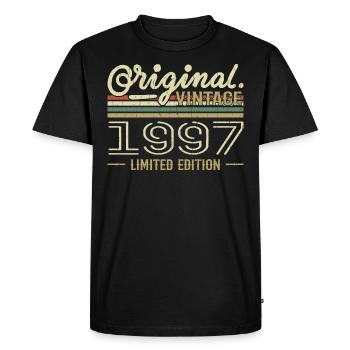 1997 Retro Anniversary 1997 Original 1997 Vintage - Men's Premium Organic T-Shirt - black - Front - Nico (187cm)