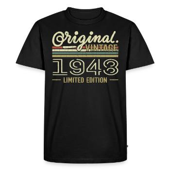 1948 Retro Anniversary 1948 Original 1948 Vintage - Men's Premium Organic T-Shirt - black - Front - Nico (187cm)