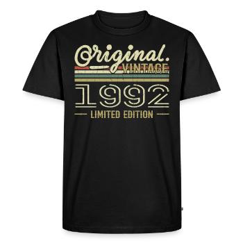 1992 Retro Birthday 1992 Original 1992 Vintage - Men's Premium Organic T-Shirt - black - Front - Nico (187cm)