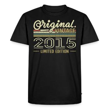 2015 Anniversaire Rétro 2015 Original 2015 Vintage - T-shirt Premium bio Homme - noir - Devant - Nico (187cm)