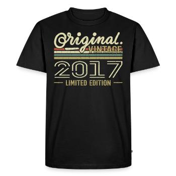 2017 Retro Birthday 2017 Original 2017 Vintage - Men's Premium Organic T-Shirt - black - Front - Nico (187cm)