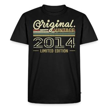 2014 Retro Birthday 2014 Original 2014 Vintage - Men's Premium Organic T-Shirt - black - Front - Nico (187cm)