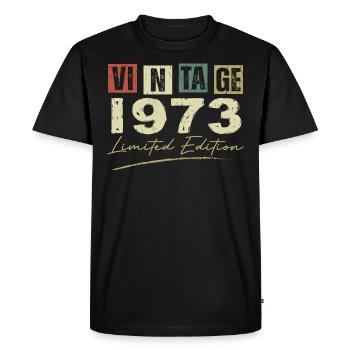 Vintage 1973 Original 1973 Anniversary Gift - Men's Premium Organic T-Shirt - black - Front - Nico (187cm)