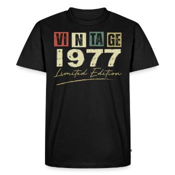 Vintage 1977 Original Cadeau Anniversaire 1977 - T-shirt Premium bio Homme - noir - Devant - Nico (187cm)