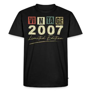 Vintage 2007 Original Birthday Gift 2007 - Men's Premium Organic T-Shirt - black - Front - Nico (187cm)