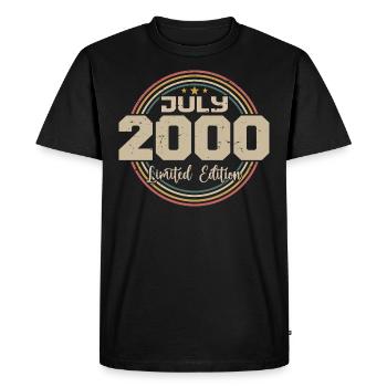 2000 Anniversaire Juillet 2000 Cadeau Juillet 2000 - T-shirt Premium bio Homme - noir - Devant - Nico (187cm)