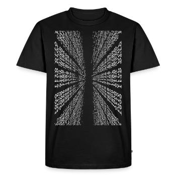 Vertical binary code - Men's Premium Organic T-Shirt - black - Front - Nico (187cm)