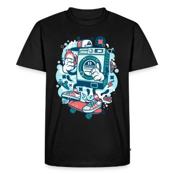 Machine à laver skaters cadeau - T-shirt Premium bio Homme - noir - Devant - Nico (187cm)