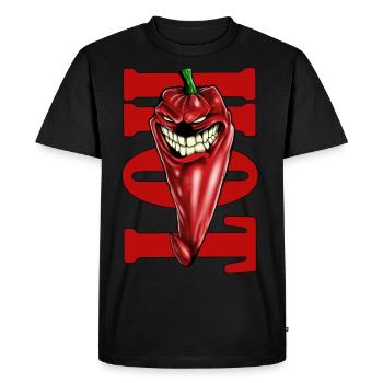 Hot chilli vegetables man woman child - Men's Premium Organic T-Shirt - black - Front - Nico (187cm)