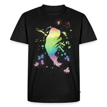 Feather Rainbow vintage shabby cool gift - Men's Premium Organic T-Shirt - black - Front - Nico (187cm)