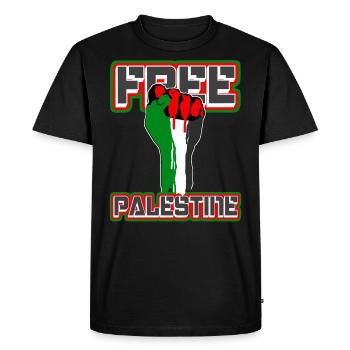 Palestine libre - Poing de Palestine, Palestine - T-shirt Premium bio Homme - noir - Devant - Nico (187cm)