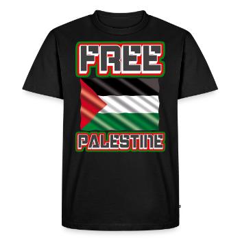 Palestine libre - drapeau palestinien, Palestine, Gaza - T-shirt Premium bio Homme - noir - Devant - Nico (187cm)